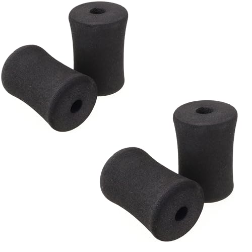 4 PCS Cubiertas negras para máquina de ejercicio de gimnasio, almohadillas de repuesto, cubiertas de espuma para extensiones de piernas, acolchado para rodillo y tubo amortiguador miniatura 1