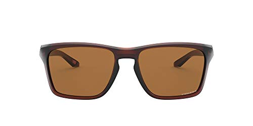 Oakley Men's OO9448 Sylas Rectangular Sunglasses, Polished Rootbeer/Prizm Bronze, 57 mm
