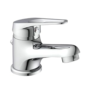 EISL NI075SCR SPEED Waschtischarmatur, Badarmatur, Einhebelmischer mit Ablaufgarnitur, besonders platzsparender Wasserhahn, ideal für kleine Waschbecken, Chrom