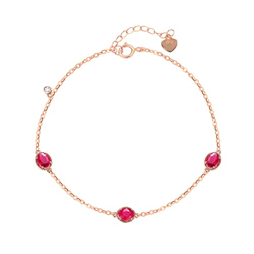 Bracelet chaîne rubis or rose 18k pour vos soirées chic