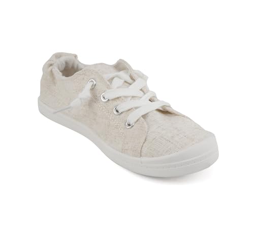 Image of Soda Flat Women Shoes Linen Canvas Slip On Sneakers Lace Up Style Loafers Zig-S
