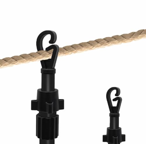 Fahd Traders 2.4M / 7.9Ft Heavy Duty Adjustable Washing Line Prop – 2 X Telescopic Aluminium Poles With Hook End | Black Laundry Support For Clothes Drying, Home & Garden - 2