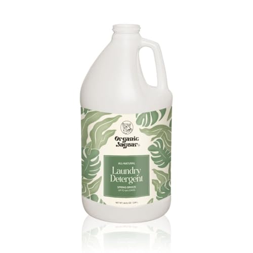 Organic Jaguar Laundry Detergent, Spring Breeze, Up to 64 Loads, 100% Natural Formula with Essential Oils, Gentle & Effective Formula Without Harsh Ingredients, Paraben & Sulfate Free, Natural Scent