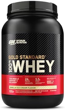 Optimum Nutrition Gold Standard 100% Whey Protein Powder, Vanilla...