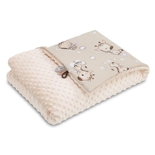 Babydecke Kuscheldecke Baby Decke Winterdecke mit Plüschstoff 75x100 cm -...