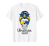 Tête de mort ukrainienne fille ukraine chignon désordonné femme ukraine sœur T-Shirt