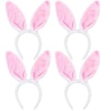 Broeify Pack of 4 - Fluffy Bunny Ears Headbands...