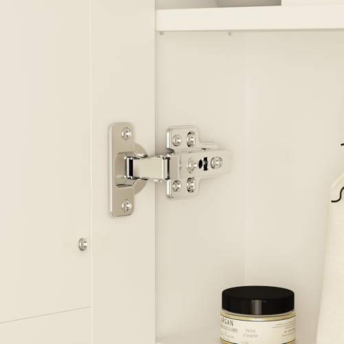 Botiquín para Medicinas con Espejo LED Iluminado y Función Anti-Vaho, Armario de Baño Empotrado en Pared con Estantes de Almacenamiento, Luces Ajustables, 2 Puertas, Blanco, 5,1" de Profundidad x 35,4" de Ancho x 31,5" de Alto miniatura 6