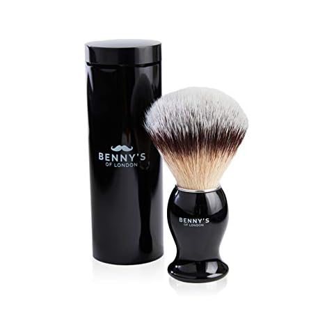 Shaving Brush | Free Travel Case | BENNY'S | Luxury Brush | Gentle Exfoliator | Removes Dirt, Dead Skin and Reduce Blemishes | Men's Gift Idea | Creates The Best Shaving Cream Lather | Made in The UK Cover