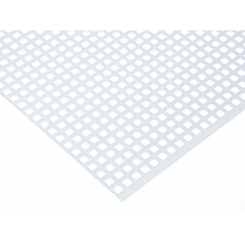 Stahl Verzinkt Lochblech QG5-8 Farbig Weiß RAL 9016 Stahl 1,5 mm dick Blech Zuschnitt nach Maß (1000 mm x 200 mm)