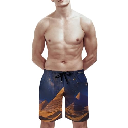Pyramids Egypt Men's Swim Trunks Quick Dry Beach Shorts Board Shorts Bathing Suits with Pockets2