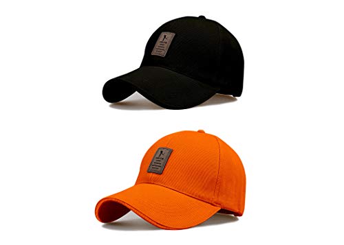 Image of solid plain unisex cotton caps free size adjustable casual look stylish cap
