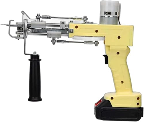 ZHJOPP 2 in 1 Cordless Carpet Tufting Gun, 1-10-speed Adjustment and Rotating Auxiliary Handle, 2000mAh Lithium Battery, 5-40 Needles/Second