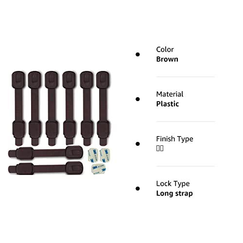 Child Safety Cabinet Locks For Baby Proof,Child Proof Safety Locks For Cabinets,Drawers,Cupboard,Oven,Fridge(Brown Cabinet Locks-8Packs) #TOP6