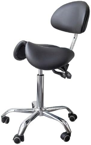Ergo split seat saddle chair with seat tilt and backrest