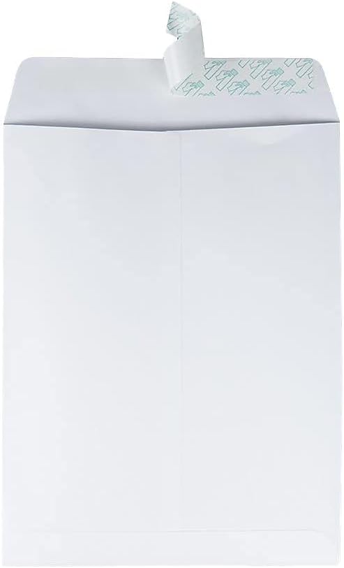 Quality Park 9-1/2 x 12-1/2 Catalog Mailing Envelopes, Redi-Seal Self Seal Envelope Closure, 28 lb White Wove Paper, 100 per Box (QUA44682), Large
