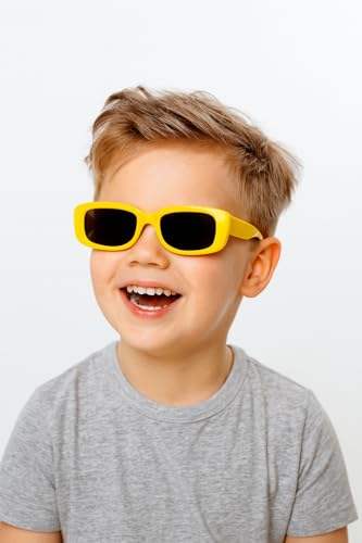 Image of ALNA-TURA Sunglasses For Boys & Girls, Goggles For Kids, Stylish Modern Yellow UV Protectd Shades Glasses, Birthday gift sunglasses kids, Cool trendy kids shades (Age 3 To 10)