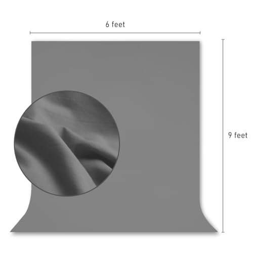 Julius Studio Tela de fundo cinza puro de 1,8 m x 2,7 m, material de tecido sintético de densidade s
