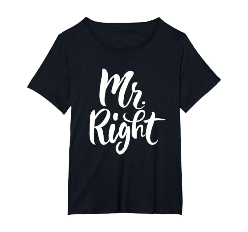 Mr Right Funny Cute Husband T Shirt T-Shirt, Women's Plus, Black, 1X