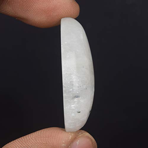 Gemhub Certified Blue Fire Moonstone 49.50 Ct Rainbow Oval Cabochon Moonstone Loose Gemstone Ew-989 #TOP3