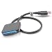 Produktbild vhbw SATA III zu USB 3.0 Adapter Festplattenkabel Anschlusskabel kompatibel mit 2.5" 5, 3.5" HDD, SSD Festplatten, Plug & Play fähig blau/schwarz