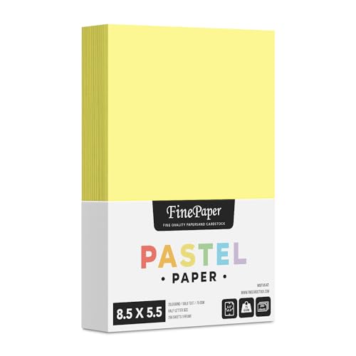8.5 x 5.5" Half Letter Sheets Pastel Color Paper – Canary – Great for Arts and Crafts and Stationery Printing | Regular 20lb Bond (64gsm) Paper for Copy, Writing, Printing | 250 per Pack – 1 Ream