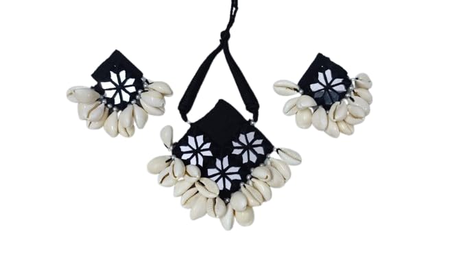 3A ENTERPRISES COTTON FIBRE NECKLACE-EARRING SET FOR WOMEN & GIRLS | Hand-woven | Handmade | Ethnic | Mirror Work (B0DHP78CKC) Amazon Price History, Amazon Price Tracker