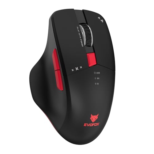 EvoFox Shadow X Pro Wireless Gaming Mouse Tri-Mode Rechargeable | BT, USB 2.4G & Wired, S203 Sensor, 1000Hz Polling Rate, 6400 DPI, RGB Lighting, 6 Programmable Buttons, Software Support