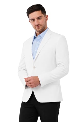 Image of SaintX Men's Premium 4-Way Comfy Stretch Sunscreen Blazer | Light Weight, Designed for Summers | Fully Lined | Comfort able Slim Fit | Wrinkle Resistant, All-Day Casual & Formal Signature Coat (JK11)