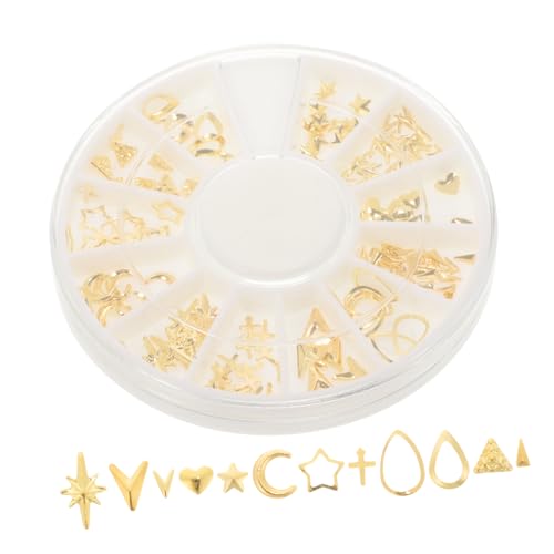 Beatifufu DIY Nail Decoration Kit 120 Pcs Mixed Shapes Nail Studs Including Triangle Circle Square