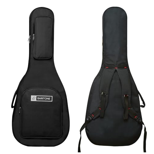 Image of Baritone Nylon Guitar Gig Portable Acoustic Guitar Bag Cover Padded for All Guitar Like Yamaha Fs80C, F280, FX280, FSX80C, F400, AC1R,FS400,FG800 F310, F370, F620, Apx600, Cpx600 (Black)
