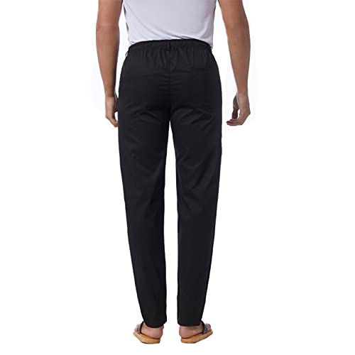 Men's Pants Business Casual Drawstring Straight Leg Long Pants with Pockets4