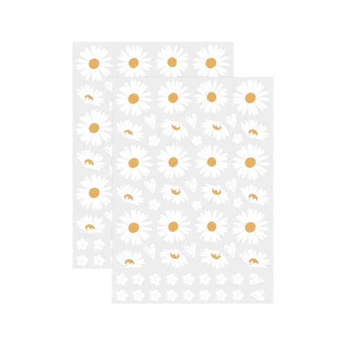 2 Stück Blumen Fahrrad Aufkleber Prilblumen Aufkleber Autoaufkleber Blumen Mädchen Blumen Sticker Fahrradaufkleber für Auto, Fahrrad, Koffer, Laptop, Handy, Bobbycar, Roller