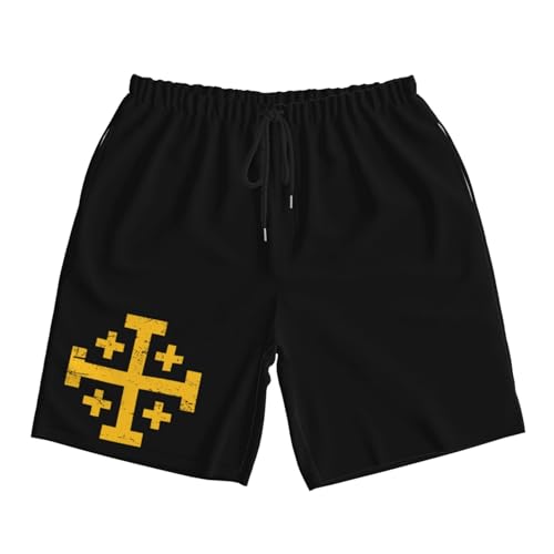 Crusader Cross of Jerusalem Mens Swim Trunks Quick Dry Board Shorts 7