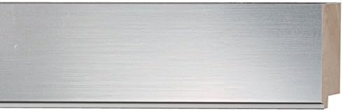 Picture Frame Moulding (Wood) 100ft Bundle - Contemporary Silver Finish - 2.25" Width - 5/8" Rabbet Depth