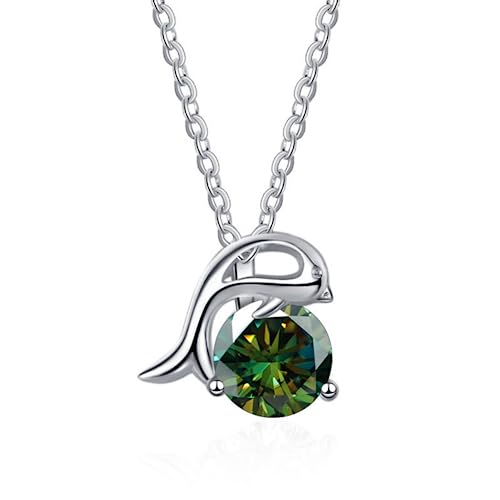 Collier Moissanite de couleur D pour femme fini les bijoux ternes avec le dauphin 1CT