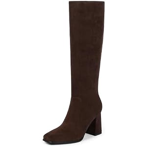 Knee High Boots Women Square Toe Chunky Heel Fashion Tall Boots | Block Heel Gogo Boots with Side Zipper,Fashion Heeled Fall Winter Boots,Long Dressy Boots for Women
