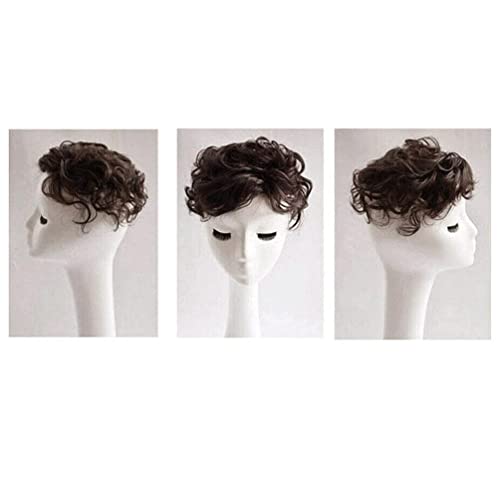 Maery Icrab Natural Weave Human Hair Dark Brown Topper Clip In Hairpiece Short Curly Weaving Hair Replacement Top Hairpieces For Women With Lossing Hair 6Inch 13X13Cm #TOP6