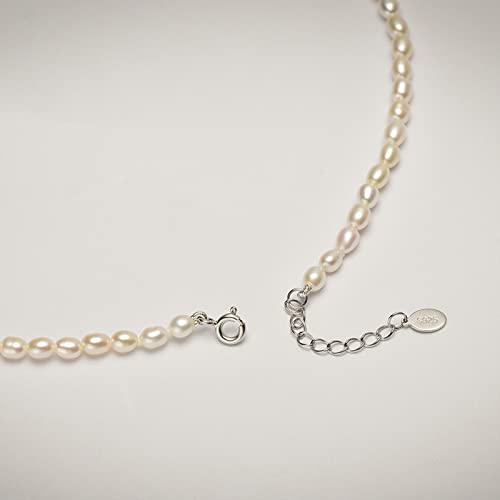 Collar de perlas de agua dulce para mujer EKSED joyería de moda blanca forma de arroz 2