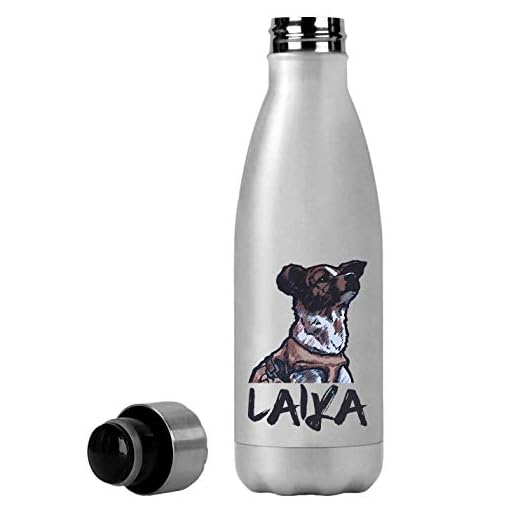 Atprints Grov målad Laika första rymden hund termisk resemugg 350 ml