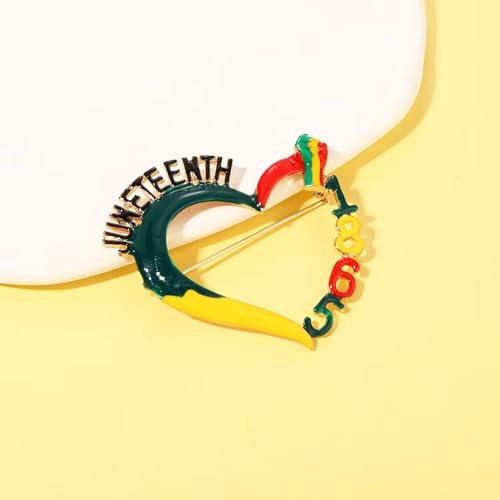 Image of African Brooches Africa Map Black Women Fist Heart Afro Brooch Pins Colorful Enamel 1865Juneteenth Black History Month Lapel Pins for Women