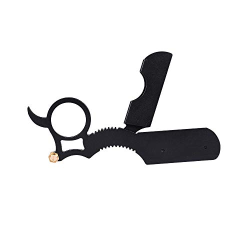 Navalha Barbeiro Portátil Dedeira Fixa Lâminas Ajustáveis Parafuso Aço Inox Barba Bigode Cavanhaque