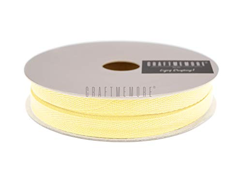 Craftmemore 1/2 Inch Twill Tape Fabric Ribbons Webbing Herringbone Twill Bias Binding Tape For Clothes Sewing Craft Trim Lace 36 Yards (Mp2 Banana) #TOP1