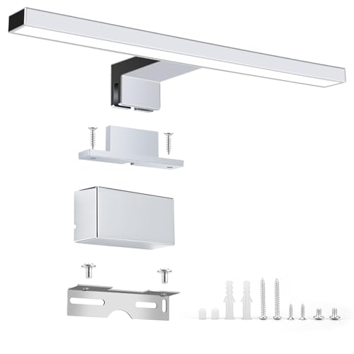 NBEASTKEY Lampada LED per specchio da, 8W 45 cm 230 V Luce neutra 4000K, Lampada da bagno moderna per luce da trucco, Lampada da mobile Luce da parete per bagno. IP 44 Impermeabile alluminatura