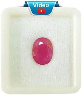JAGDAMBA GEMSCertified Unheated Untreatet 6.25 Ratti 5.75 Carat A+ Quality Natural Burma Ruby Manik Loose Gemstone for Women's and Men's
