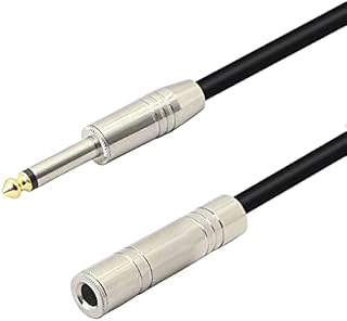 PNGKNYOCN 1/4" Mono Male to Female Audio Extension Cable 6.35mm TS Guitar Extension Cable for Amplifiers, Instruments, and Microphone55cm