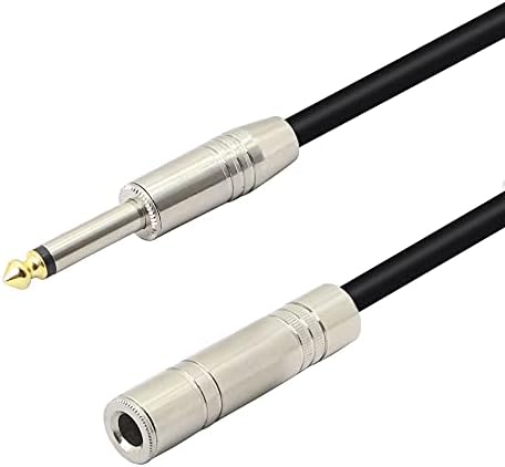 PNGKNYOCN 1/4" Mono Male to Female Audio Extension Cable 6.35mm TS Guitar Extension Cable for Amplifiers, Instruments, and Microphone55cm