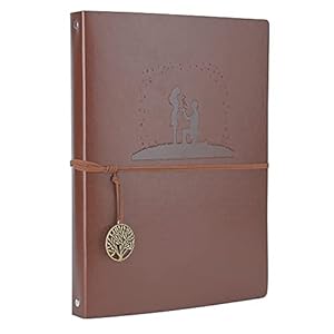 Notebook A4, AIOR Dagboek Hervulbare Hardcover Reisdagboek Schetsboek Met Retro Hangers, 120 Pagina’s Ongevoerde…