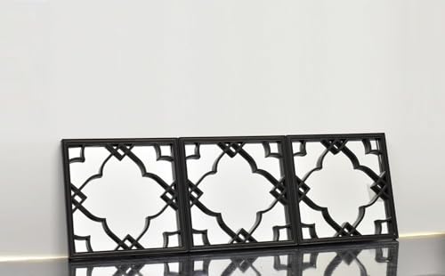 Biznest Set Of 3 Silver Moroccan Tile Mirrors Moroccan Wall Art Hanging Mirror Square For Hanging And Wall Decor Small Sliver Home Accessories Gifts (Black)