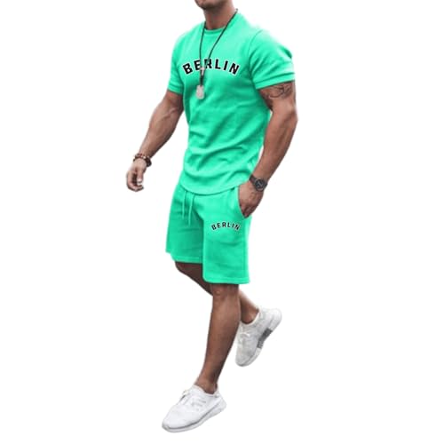 Survêtement homme 2 pièces d'été ensemble de jogging oversized t-shirt et short ample